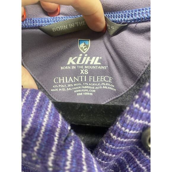 Kuhl Hoodie Chianti Fleece Pullover Size X Small Purple Poly Wool Blend - Picture 2 of 6
